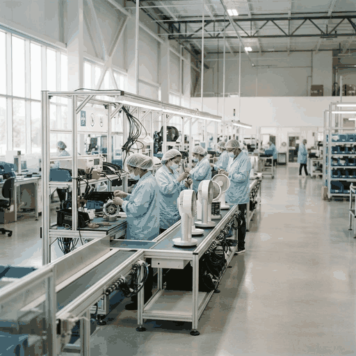 Modern portable fan manufacturing facility