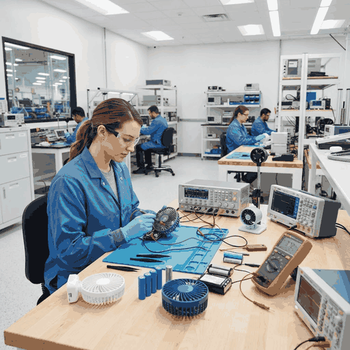 Quality control lab testing portable fans